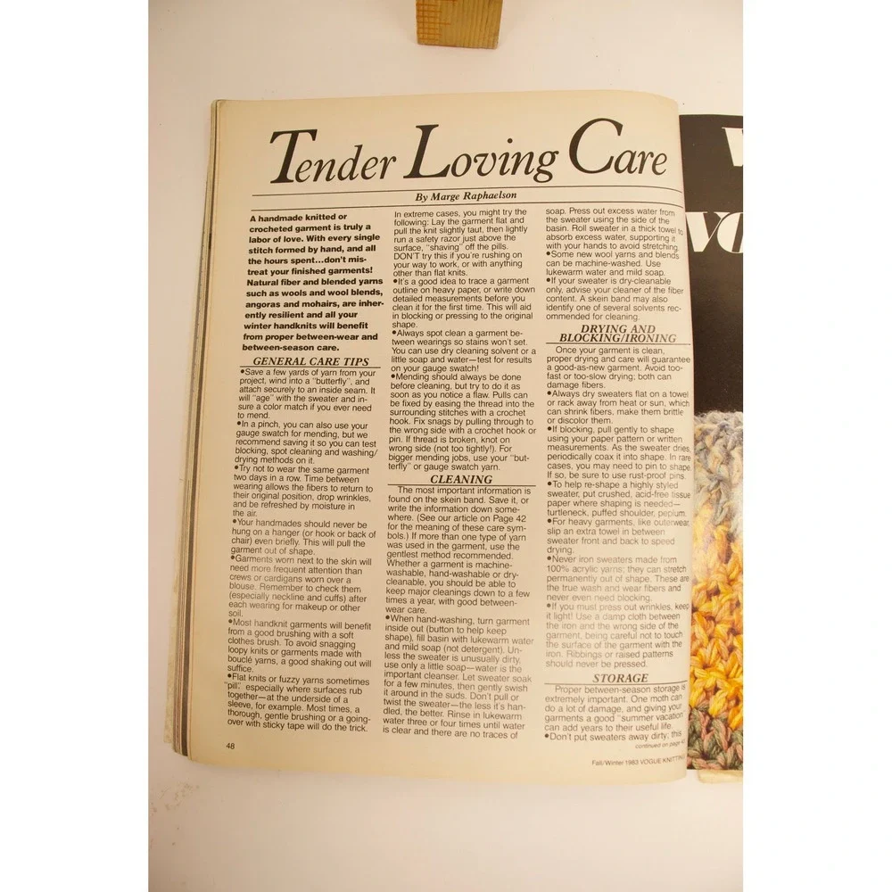 Vogue Knitting Fall Winter 1983 First Anniversary Issue Perry Ellis Patterns